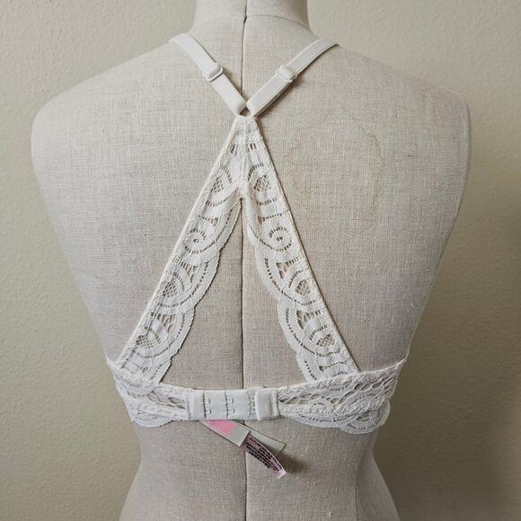 Pink bralette white push up Small - Picture 3 of 6